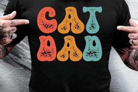 Cat Dad SVG Father’s Day Retro Design