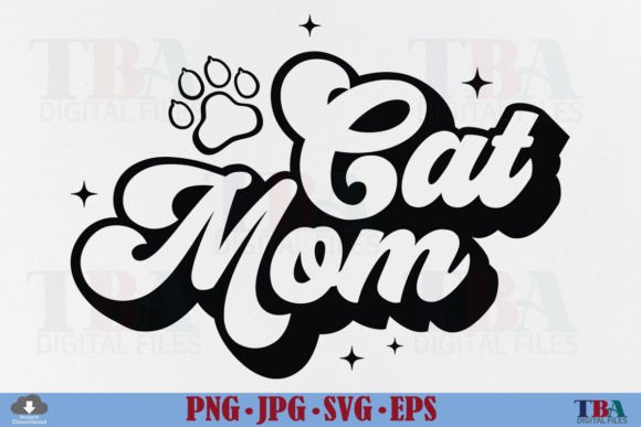 Cat Mom SVG Retro Design Review