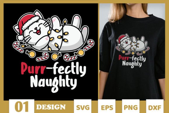 Christmas Cat Purrfectly Naughty SVG Review