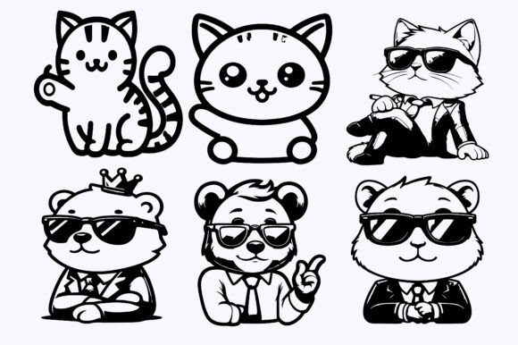 Cute Cat Illustration SVG Design