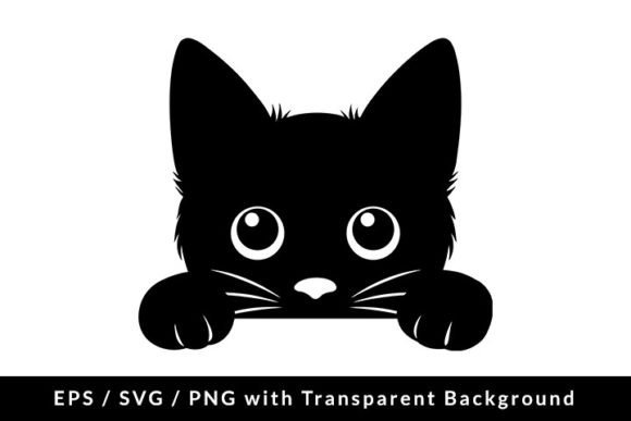 Cute Peeking Cat Silhouette SVG EPS PNG Review