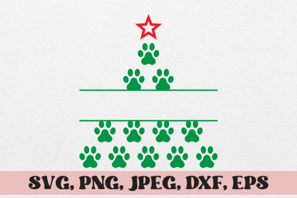 Dog Paw Christmas Svg, Cat Paw Christmas