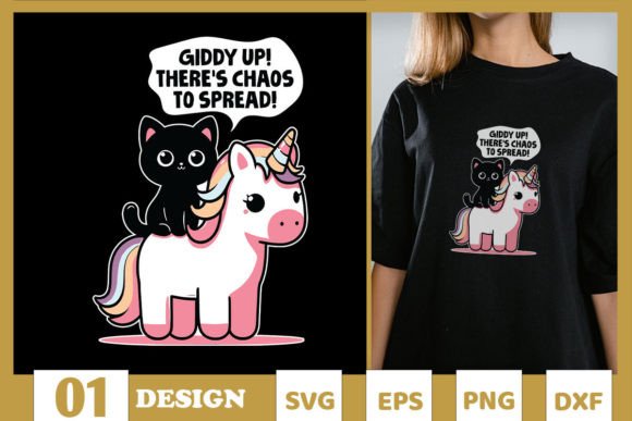 Giddy Up Chaos to Spread Cat Unicorn SVG Review