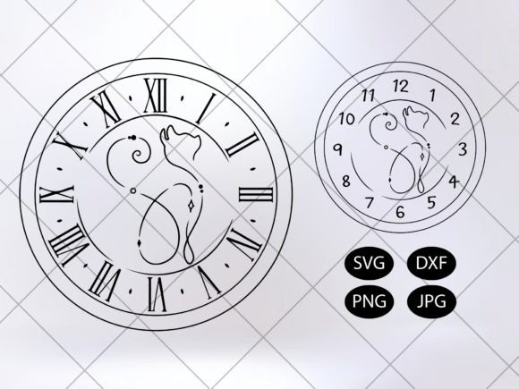 Minimal Vintage Cat Clock Face Svg Review