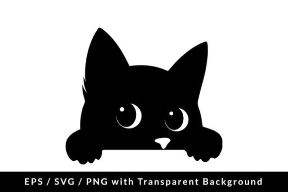 Peeking Cat Silhouette SVG EPS PNG Review