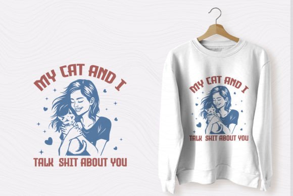 Retro Girl Quote PNG SVG My Cat and I