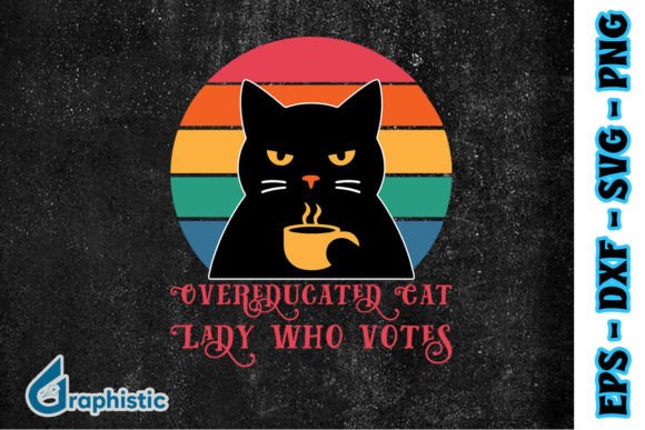 Vintage Cat Overeducated Cat Lady SVG Review