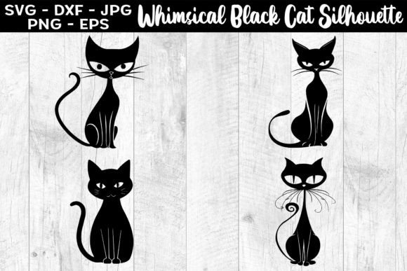Whimsical Black Cat Silhouettes SVG EPS Review